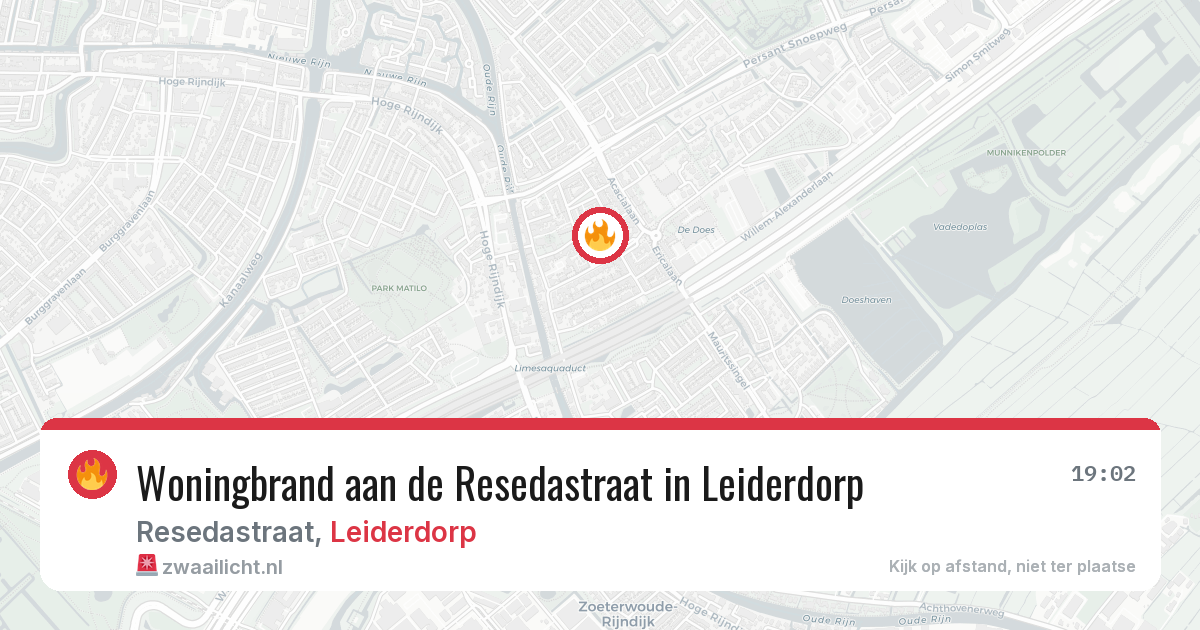 Woningbrand aan de Resedastraat in Leiderdorp — 21 jan 2026