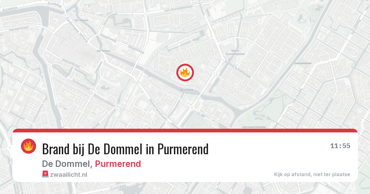 Brand bij De Dommel in Purmerend — 17 jun 2026