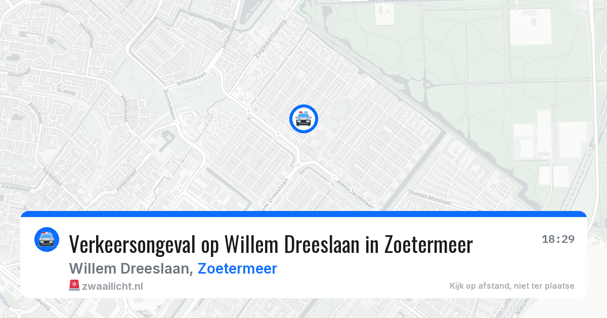 Verkeersongeval op Willem Dreeslaan in Zoetermeer — 9 jul 2026