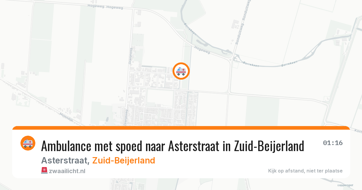 Ambulance met spoed naar Asterstraat in Zuid-Beijerland — 15 apr 2026