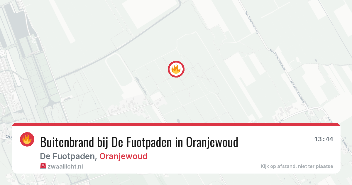 Buitenbrand bij De Fuotpaden in Oranjewoud — 29 apr 2026