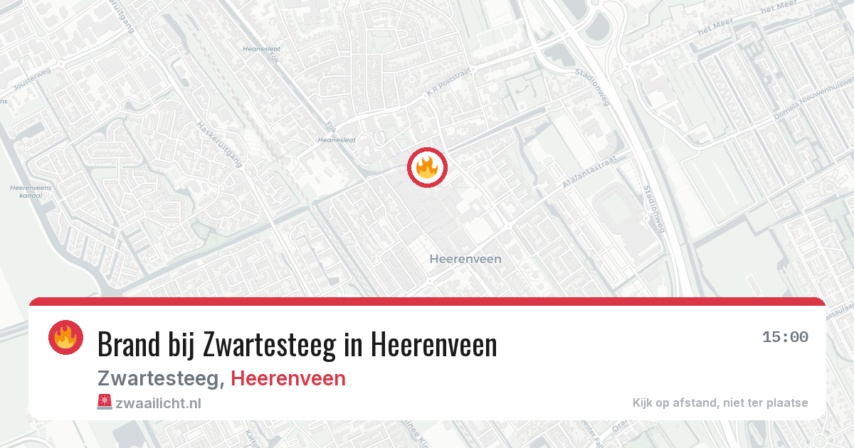 Brand bij Zwartesteeg in Heerenveen — 31 jul 2026