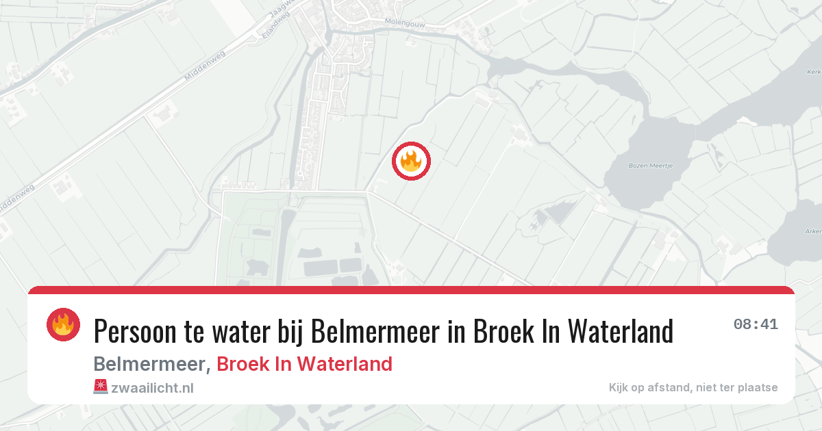 Persoon te water bij Belmermeer in Broek In Waterland — 26 jul 2026