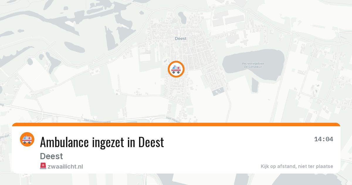 Ambulance ingezet in Deest — 13 aug 2026