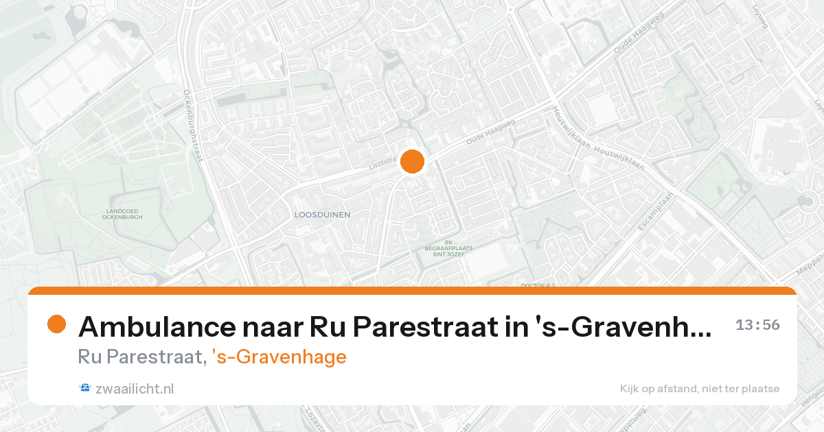 Ambulance naar Ru Parestraat in 's-Gravenhage — 16 aug 2026