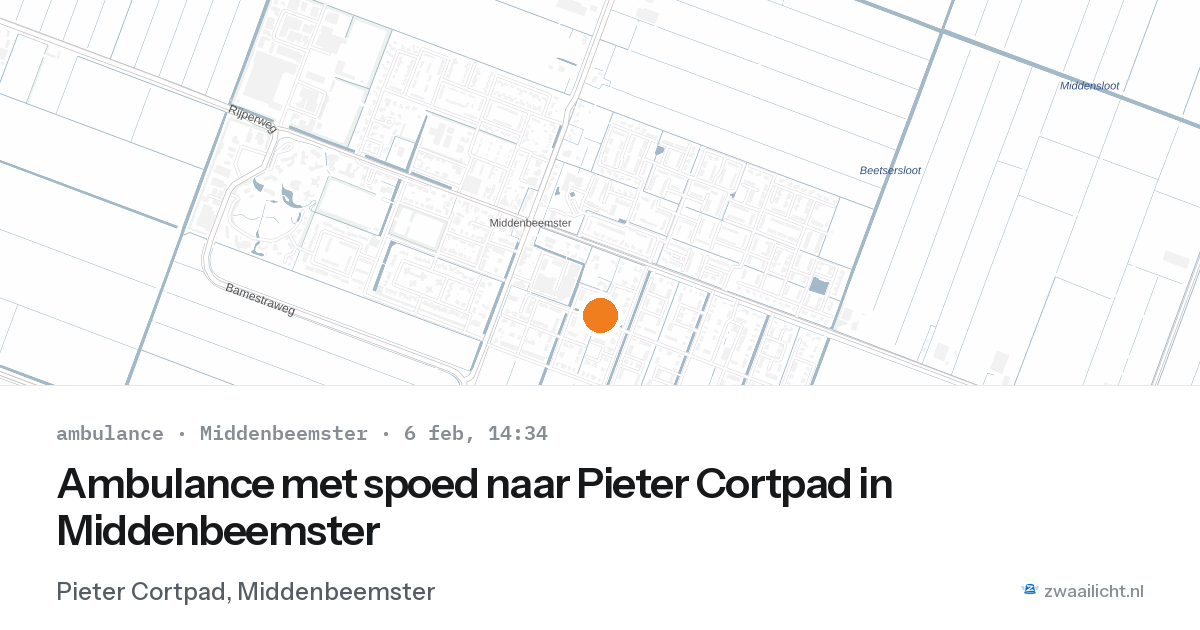 Ambulance met spoed naar Pieter Cortpad in Middenbeemster — 6 feb 2026