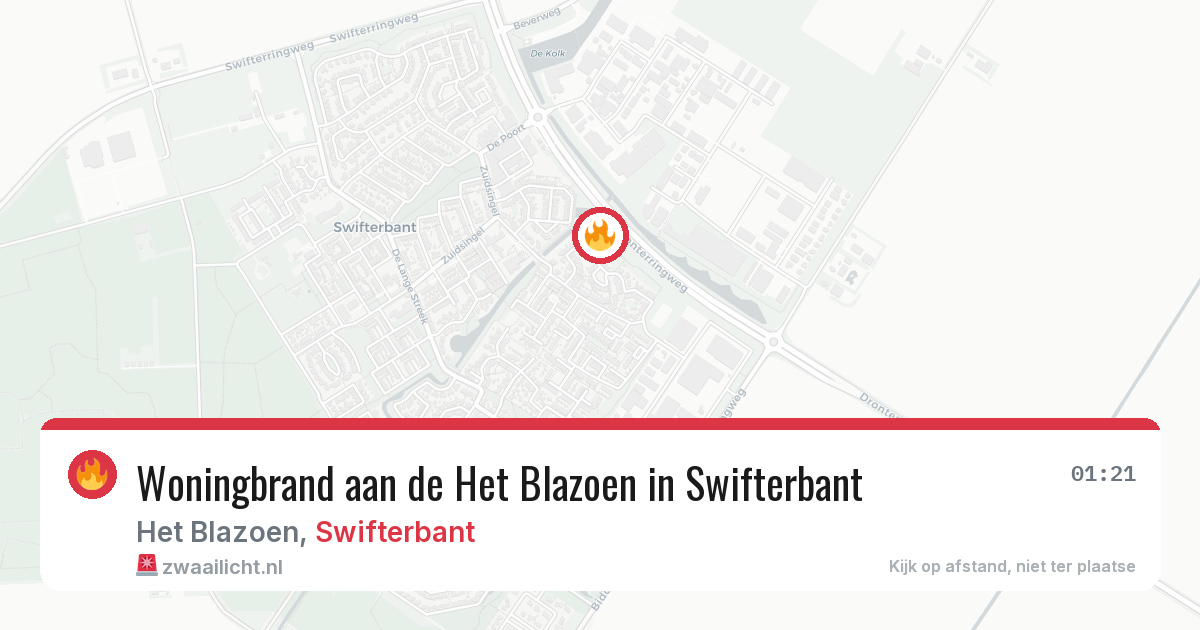 Woningbrand aan de Het Blazoen in Swifterbant — 20 mei 2026