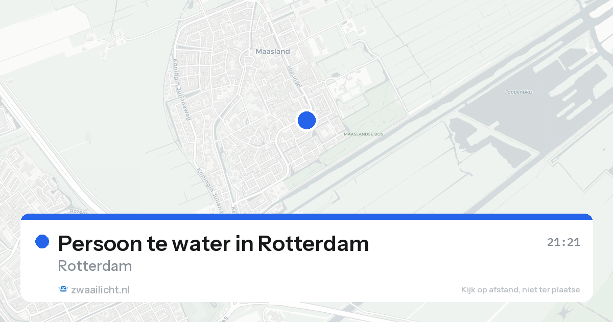 Persoon te water in Rotterdam — 20 aug 2026