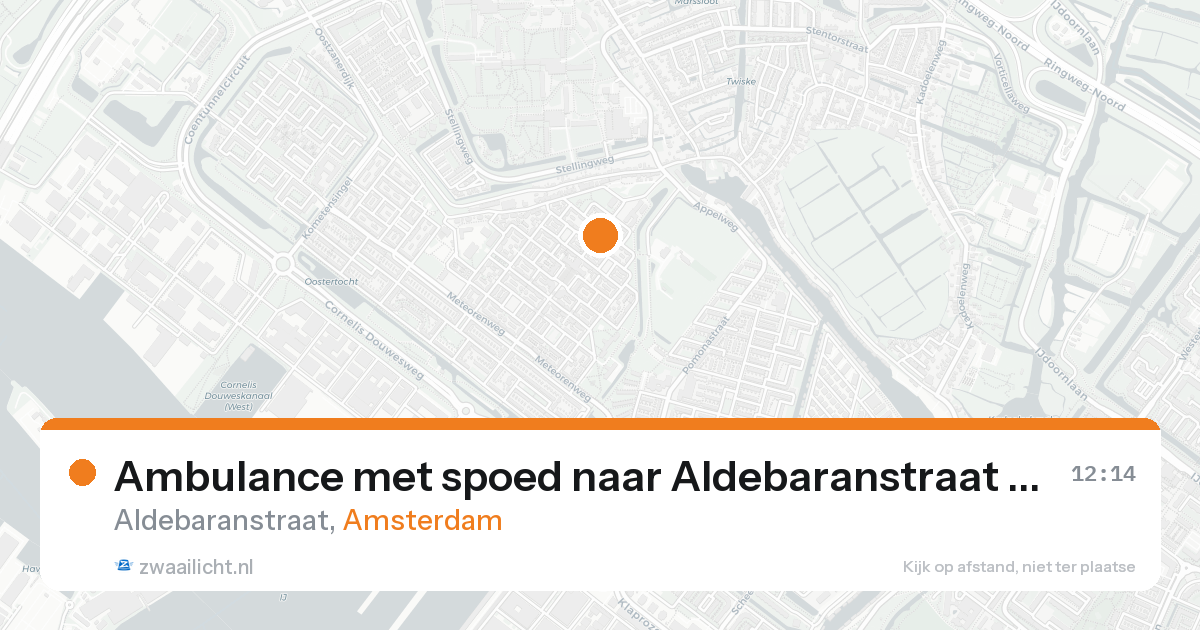 Ambulance met spoed naar Aldebaranstraat in Amsterdam — 24 aug 2026