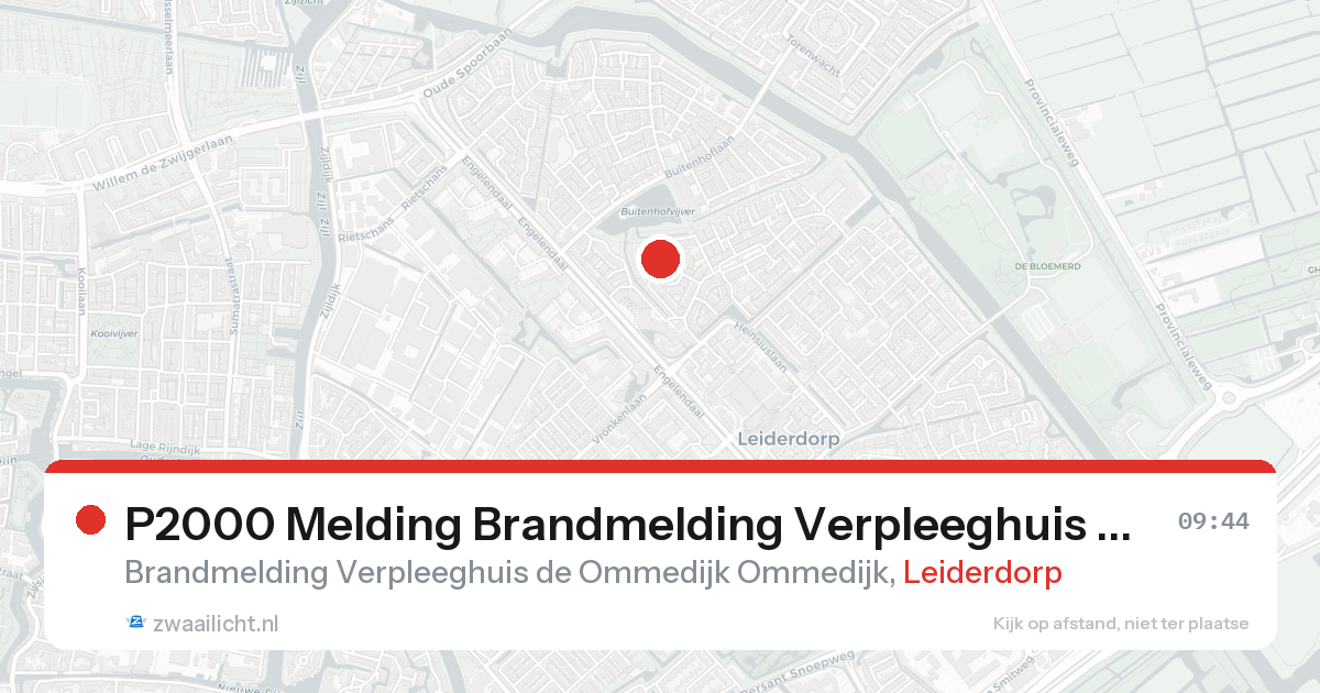 P2000 Melding Brandmelding Verpleeghuis de Ommedijk Ommedijk, Leiderdorp — 31 jan 2026