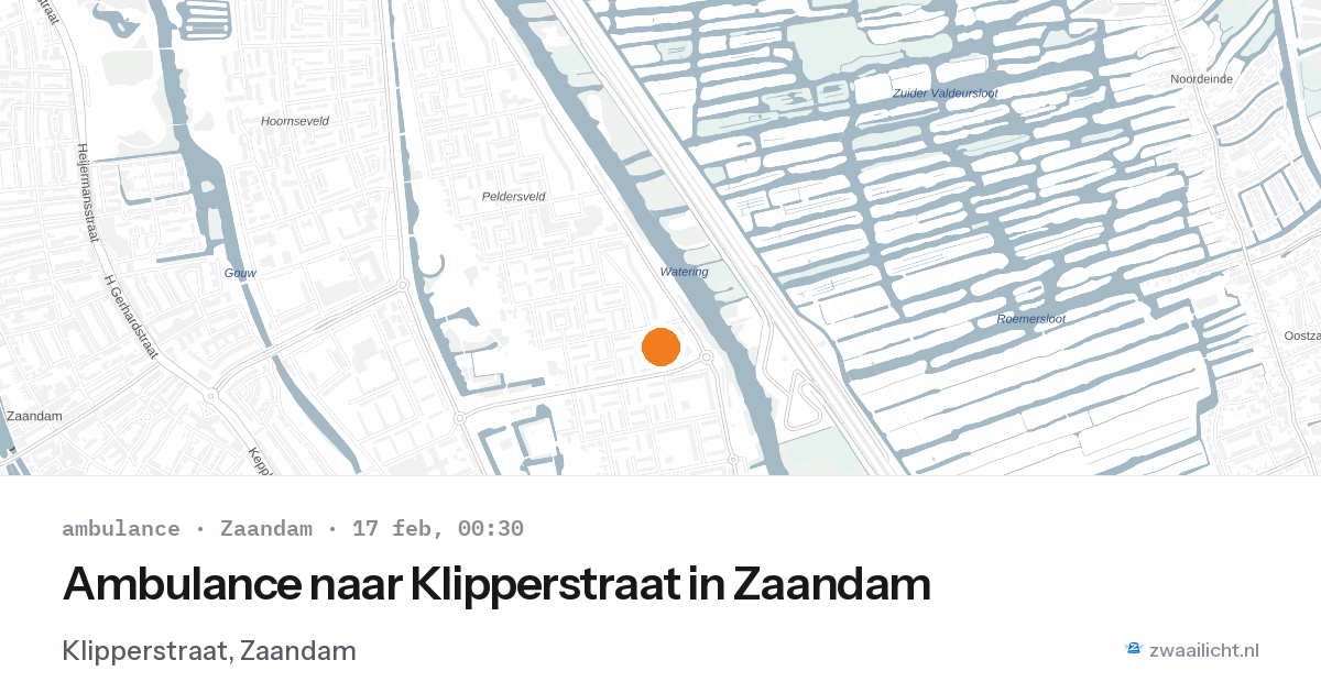 Ambulance naar Klipperstraat in Zaandam — 16 feb 2026