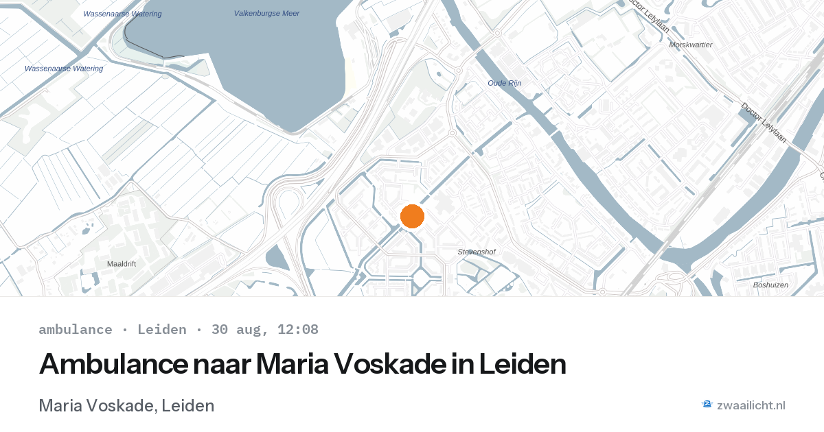 Ambulance naar Maria Voskade in Leiden — 30 aug 2026