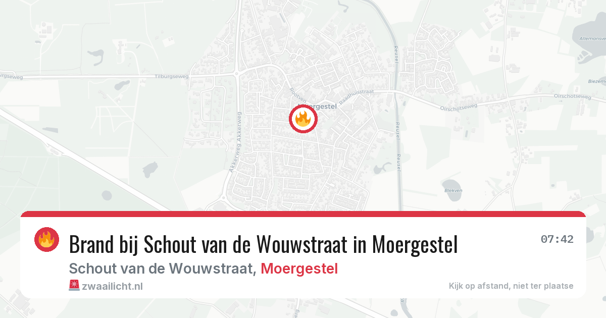 Brand bij Schout van de Wouwstraat in Moergestel — 8 jul 2026