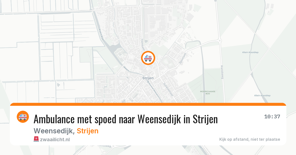 Ambulance met spoed naar Weensedijk in Strijen — 12 jun 2026