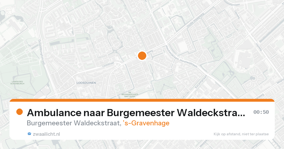 Ambulance naar Burgemeester Waldeckstraat in 's-Gravenhage — 15 aug 2026
