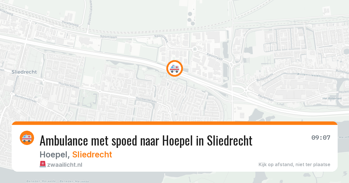 Ambulance met spoed naar Hoepel in Sliedrecht — 22 jan 2026