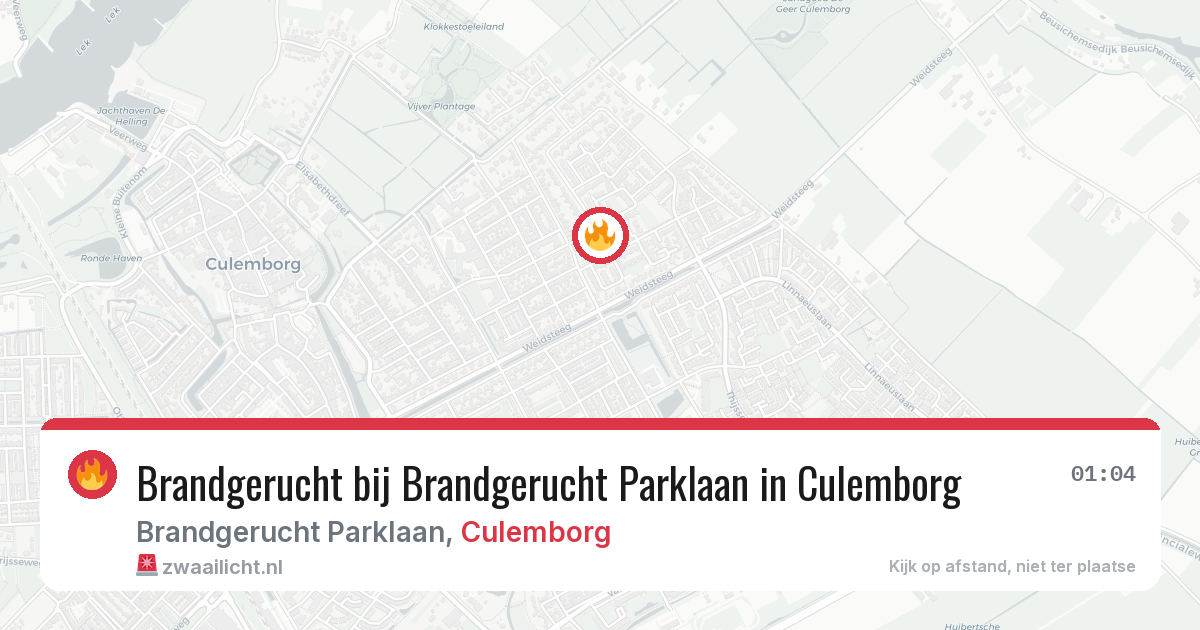 Brandgerucht bij Brandgerucht Parklaan in Culemborg — 30 jan 2026