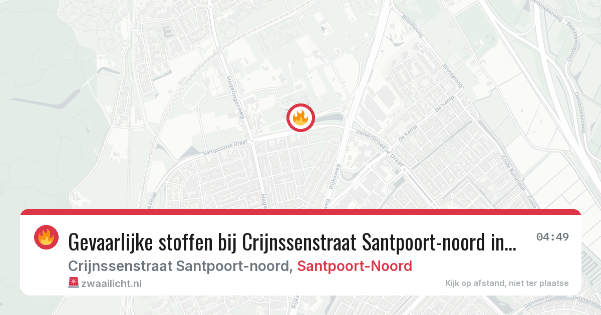 Gevaarlijke stoffen bij Crijnssenstraat Santpoort-noord in Santpoort-Noord — 5 mei 2026