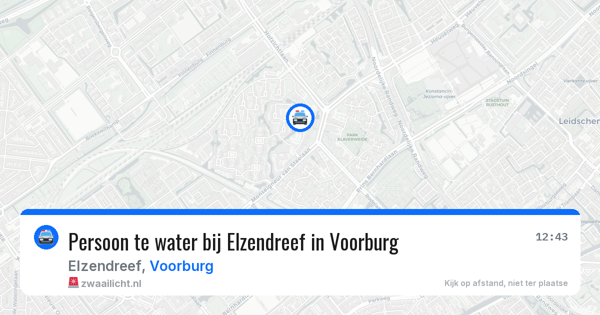 Persoon te water bij Elzendreef in Voorburg — 26 mrt 2026