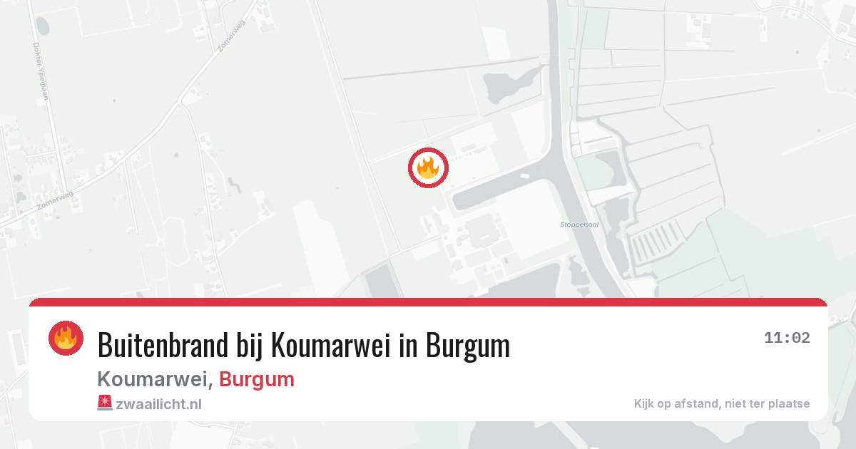 Buitenbrand bij Koumarwei in Burgum — 25 jun 2026