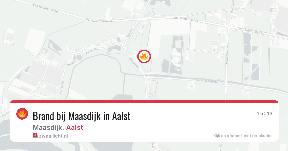 Brand bij Maasdijk in Aalst — 30 mei 2026