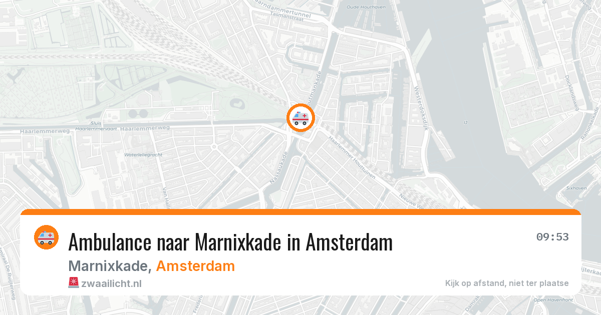 Ambulance naar Marnixkade in Amsterdam — 14 jun 2026