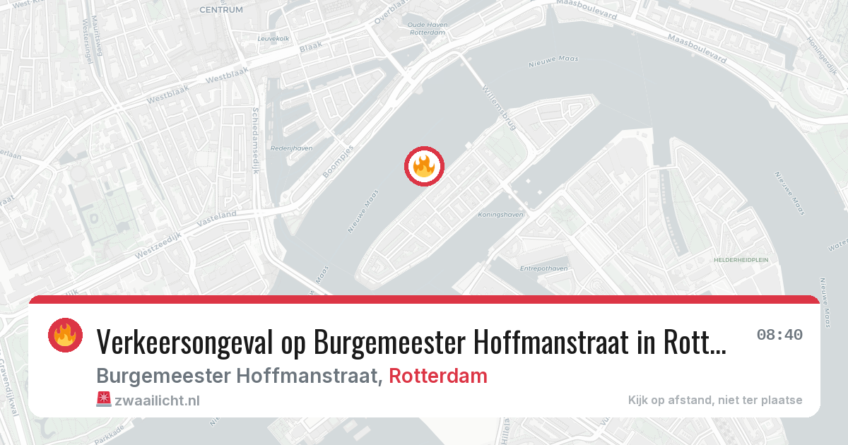 Verkeersongeval op Burgemeester Hoffmanstraat in Rotterdam — 27 mrt 2026