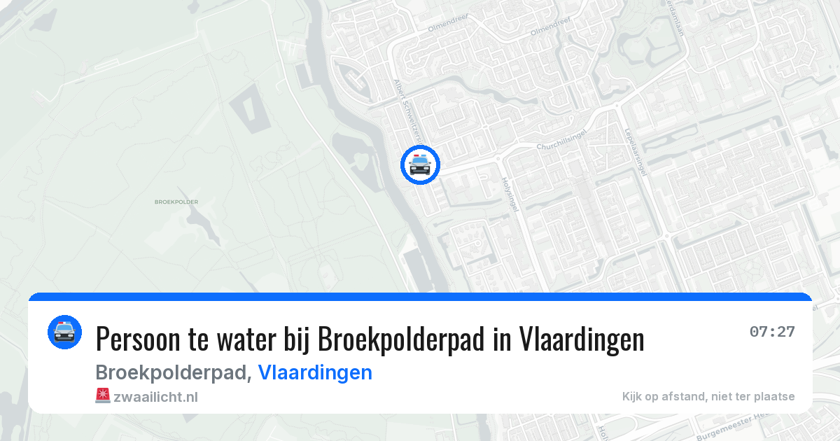 Persoon te water bij Broekpolderpad in Vlaardingen — 18 jun 2026