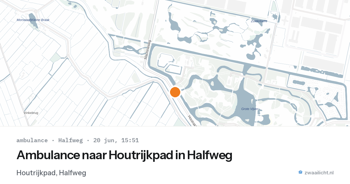 Ambulance naar Houtrijkpad in Halfweg — 20 jun 2026