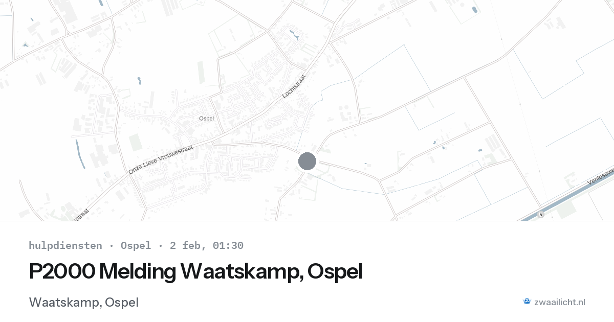 P2000 Melding Waatskamp, Ospel — 2 feb 2026