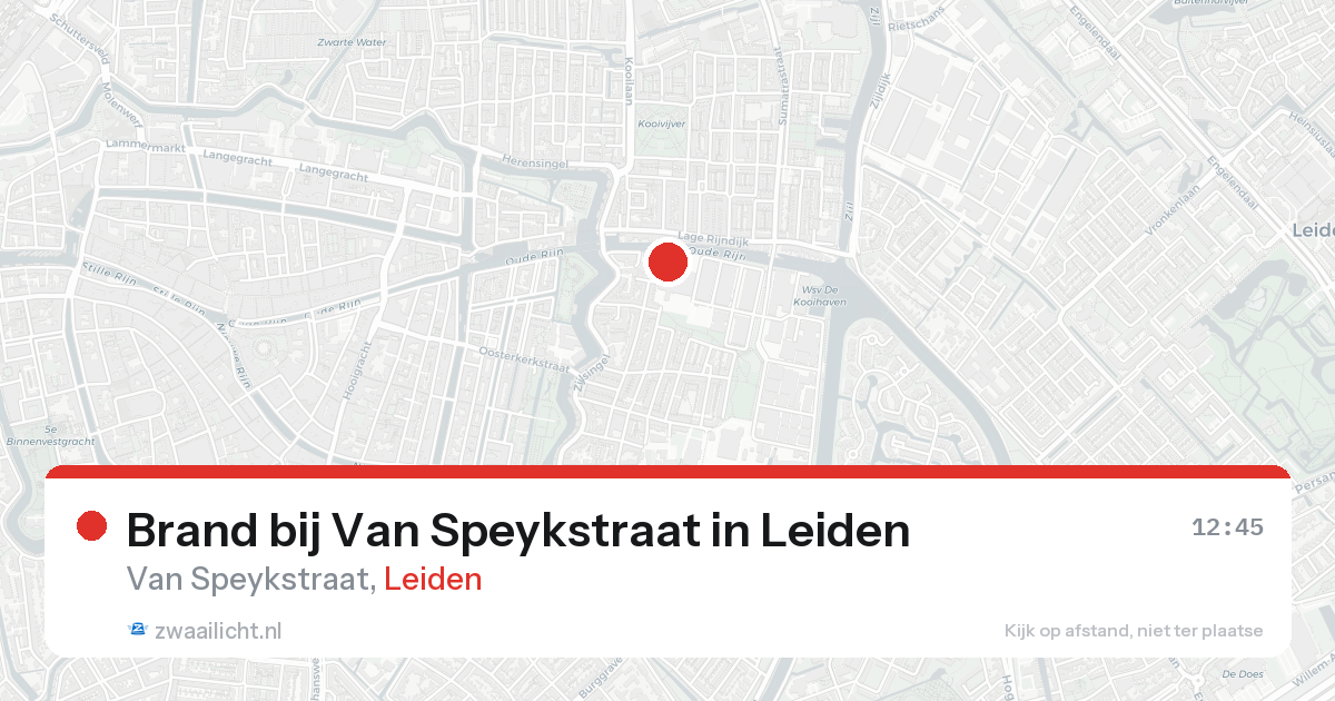 Brand bij Van Speykstraat in Leiden — 12 apr 2026