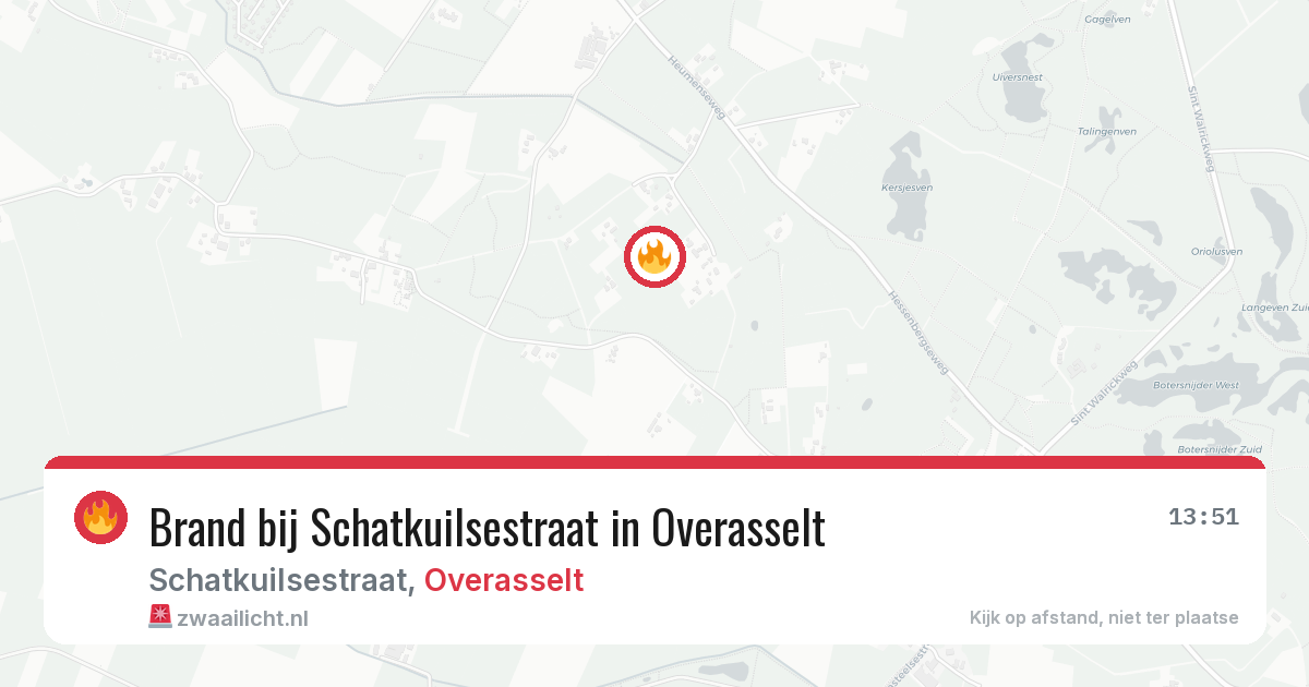 Brand bij Schatkuilsestraat in Overasselt — 9 aug 2026