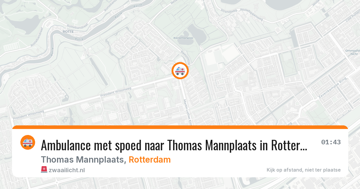 Ambulance met spoed naar Thomas Mannplaats in Rotterdam — 25 mei 2026