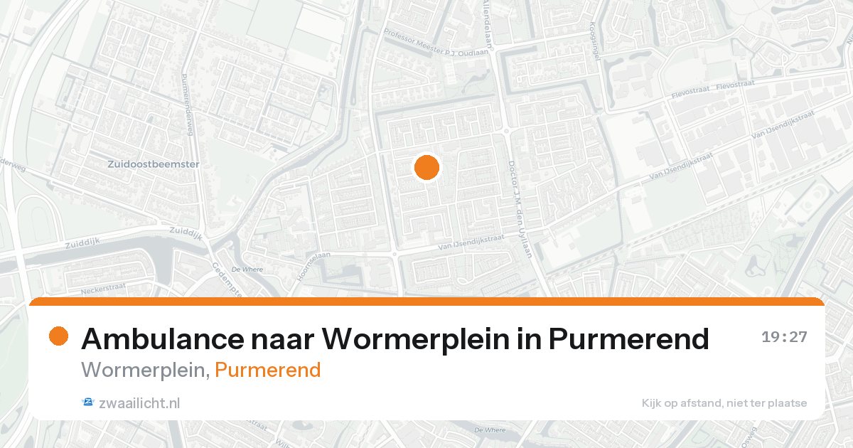 Ambulance naar Wormerplein in Purmerend — 27 mei 2026
