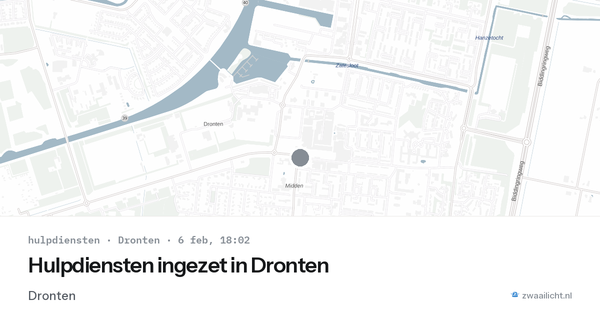 Hulpdiensten ingezet in Dronten — 6 feb 2026 | 🚨 Zwaailicht.nl
