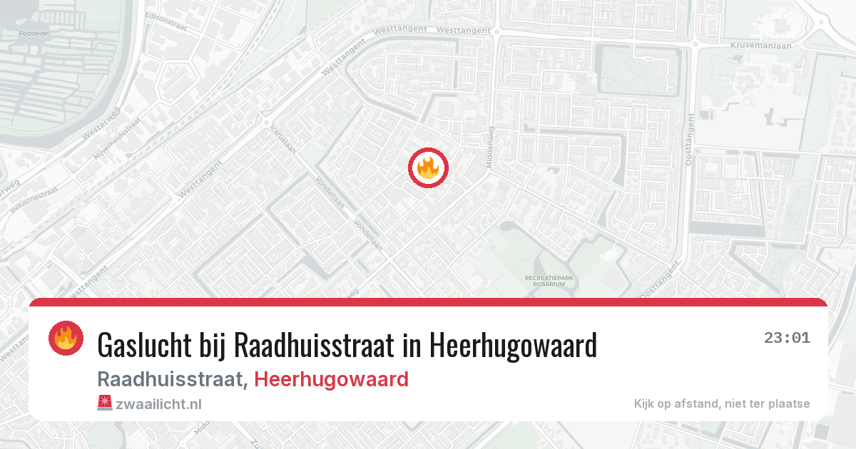 Gaslucht bij Raadhuisstraat in Heerhugowaard — 4 mrt 2026