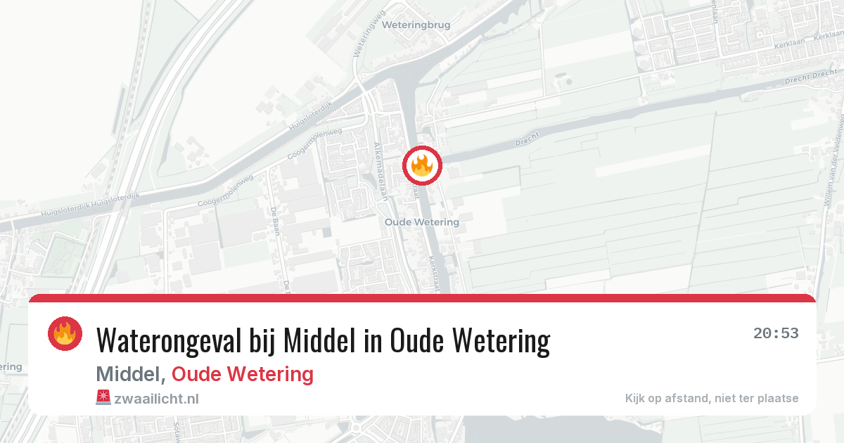 Waterongeval bij Middel in Oude Wetering — 6 mei 2026