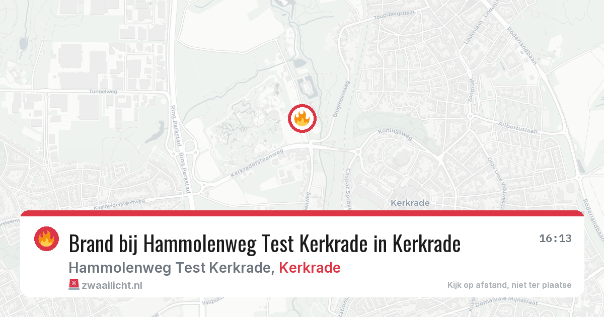 Brand bij Hammolenweg Test Kerkrade in Kerkrade — 17 jul 2026