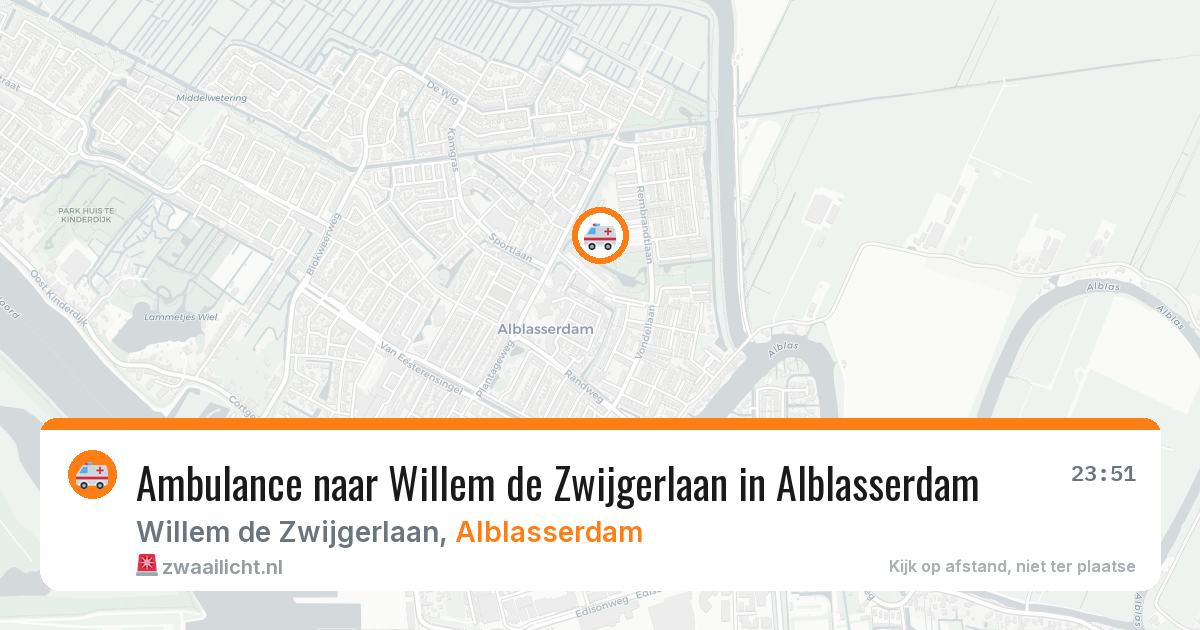 Ambulance naar Willem de Zwijgerlaan in Alblasserdam — 18 mei 2026