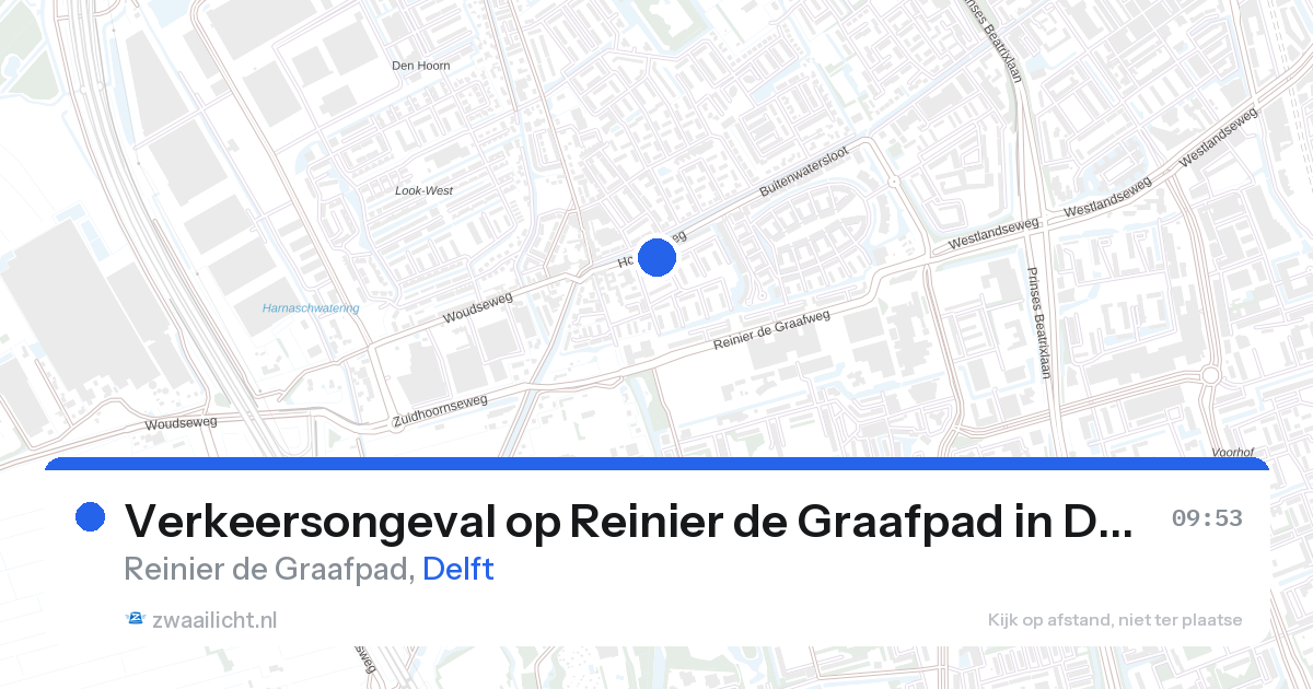 Verkeersongeval op Reinier de Graafpad in Delft — 27 aug 2026
