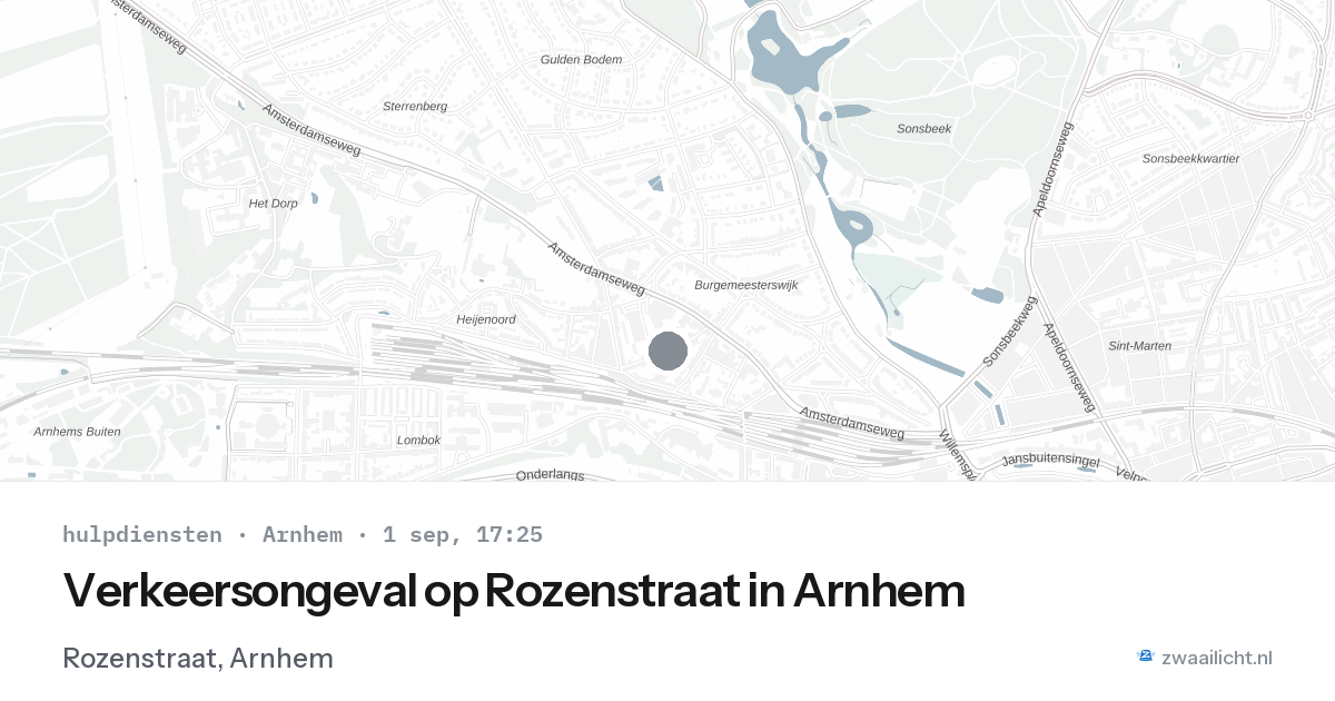 Verkeersongeval op Rozenstraat in Arnhem — 1 sep 2026
