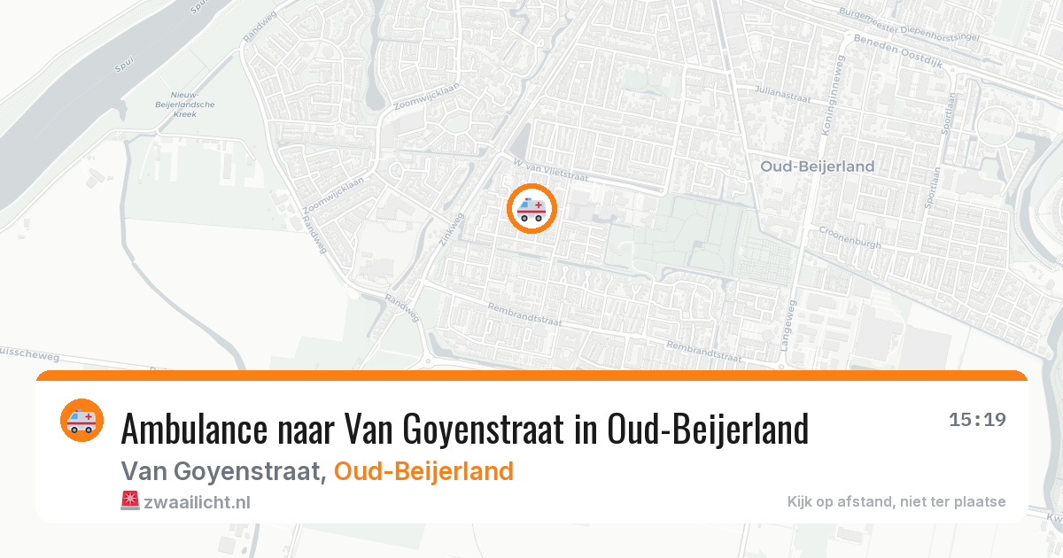 Ambulance naar Van Goyenstraat in Oud-Beijerland — 29 mei 2026