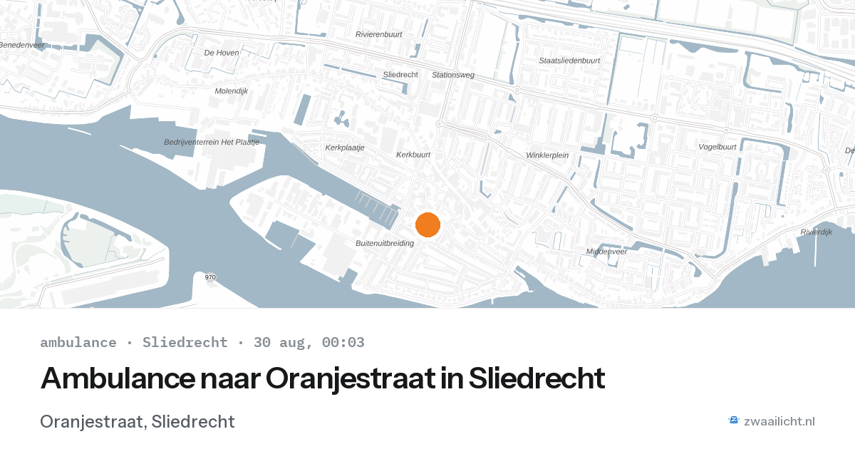 Ambulance naar Oranjestraat in Sliedrecht — 29 aug 2026