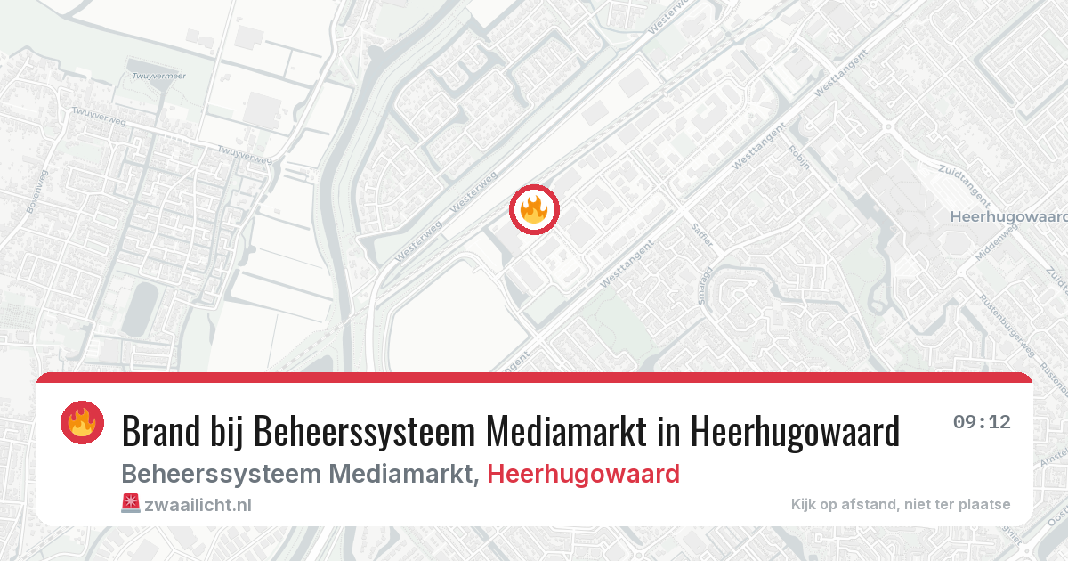 Brand bij Beheerssysteem Mediamarkt in Heerhugowaard — 1 jul 2026