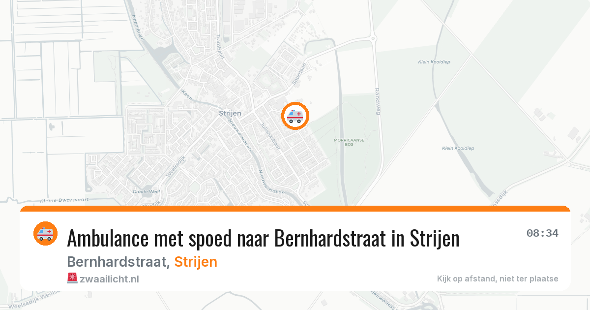 Ambulance met spoed naar Bernhardstraat in Strijen — 26 mei 2026