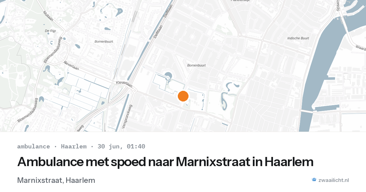 Ambulance met spoed naar Marnixstraat in Haarlem — 29 jun 2026