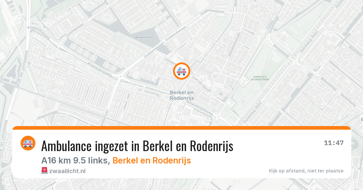 Ambulance ingezet in Berkel en Rodenrijs — 21 jun 2026