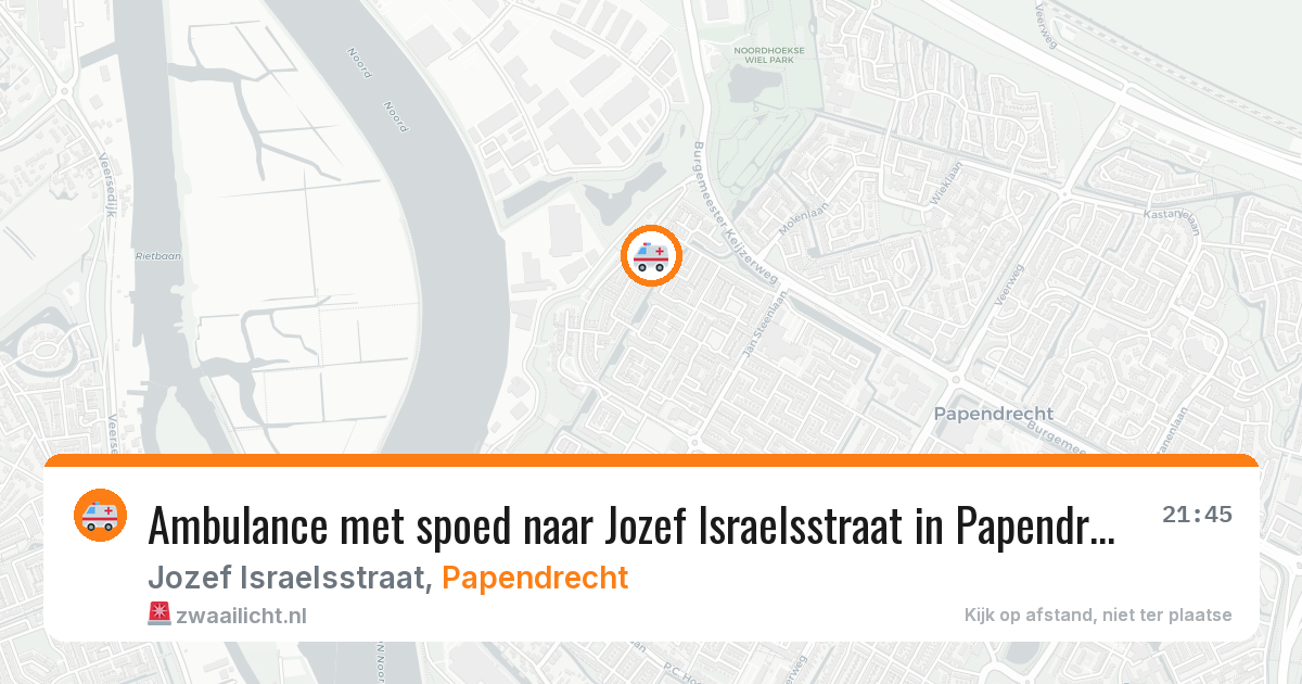 Ambulance met spoed naar Jozef Israelsstraat in Papendrecht — 8 aug 2026