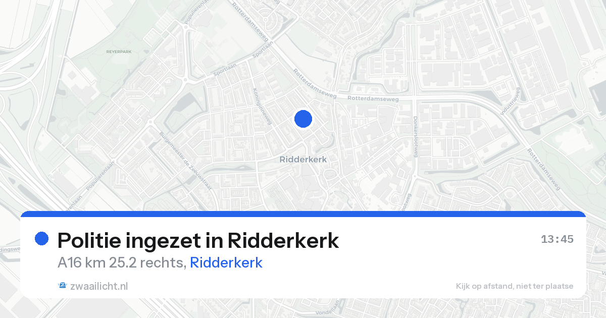Politie ingezet in Ridderkerk — 12 mrt 2026 | 🚨 Zwaailicht.nl