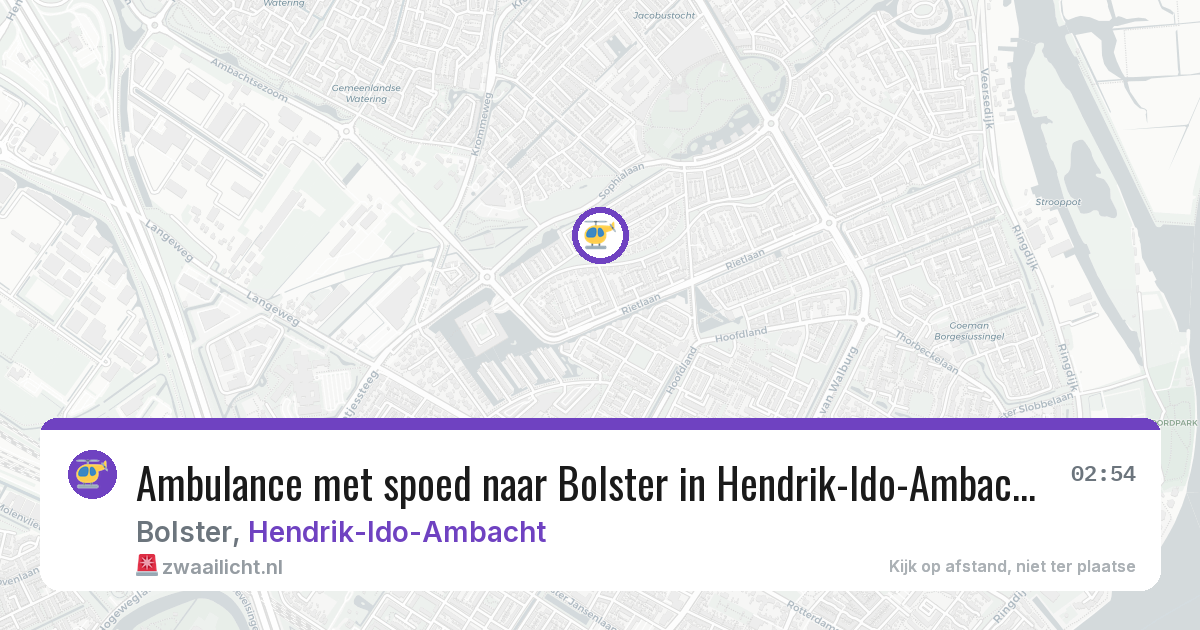 Ambulance met spoed naar Bolster in Hendrik-Ido-Ambacht — 9 aug 2026